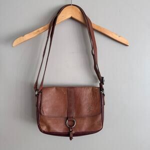 Wild West Los Angeles Tan Cognac Classic Leather Crossbody Bag Adjustable Purse